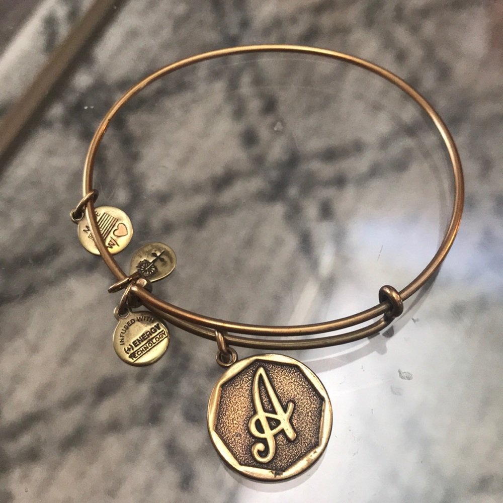 Alex and Ani A Bracelet - Gold